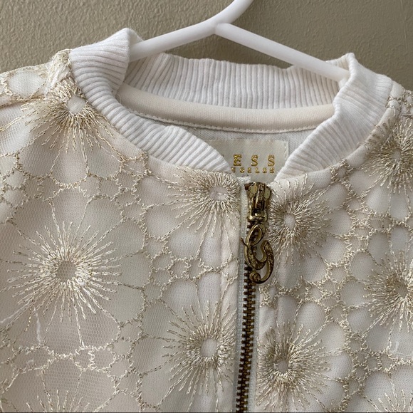 GUESS Baby Cream and Gold Sparkle Lace Jacket - Picture 3 of 5
